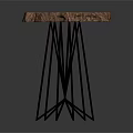 Natural Edge Wooden Dining Table With Tree Stump Slice Top And Black Metal Stand