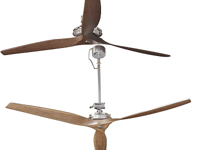 Efficient Modern Air Conditioner Fan With Wooden Blades For Home Ceiling Use 3d model