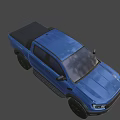 Blue Off Road Pickup Truck With Black Wheels And Sporty Exterior Design