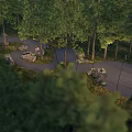 Japanese Rock Garden Design In Misty Woodland With Gravel Path And Stone Seats