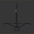 Modern Crossbow Weapon with Mechanical Structure Black Bow Arms Red Accents and Precision Aiming Device