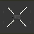 Aerospace Drone With Four Propellers Blue Components And Cables For Space Exploration