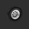 Car Tire With Silver Wheel Rim And Deep Tread Pattern For Vehicles