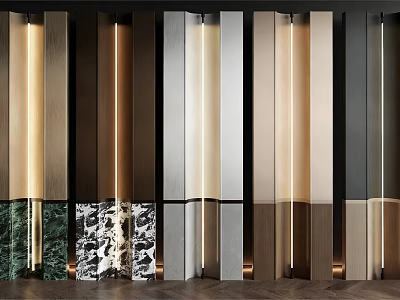Modern Wall Lamps With Sleek Panels And Warm Lighting For Interior Decor 3d model