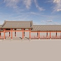 Corridor Multi-layer Eaves Chinese-style Rest Corridor Beauty Hanging Top Ancient Architecture 3d model