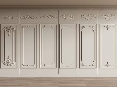 Decorative Wall Panels with Intricate Carved Designs for Elegant Interior Wall Decoration 3d model