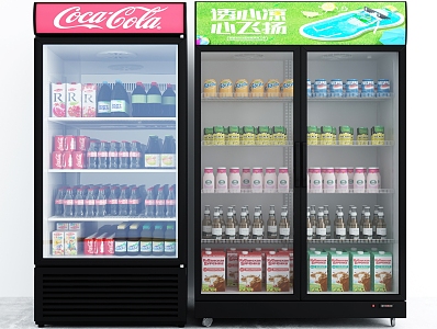 Supermarket Freezers 3d model