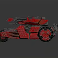 Red Futuristic Armored Vehicle Featuring Sci Fi Mechanical Design And Heavy Armor Plating