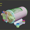White Industrial Pump With Cylindrical Body Base Bracket And Side Connector