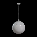 Modern White Spherical Pendant Light With Silver Top For Contemporary Interior Design 3d model