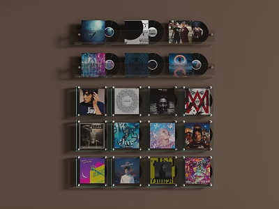 Modern Record Ornaments Vinyl Record CD Audio 3d model