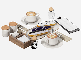 Modern Coffee Dessert 3d model