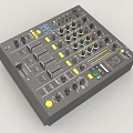 Professional Headphones Audio Mixer With Multiple Knobs Faders And Control Panel 3d model