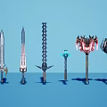 Sub-era weapon sword game props lightsaber hammer 3d model