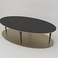 Modern Coffee Table With Black Tabletop And Gold Base Slim Legs 3d model