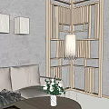 Modern Office Interior With Desk Chair Computer Bookshelf And Window Blinds 3d model