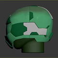 Weapon Equipment Green Tactical Helmet With White Accents And Modern Protective Design Features