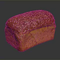Golden Brown Rectangular Whole Wheat Bread with Sesame and Poppy Seeds on Dark Background