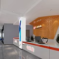 Spacious Digital Store Interior With Glass Display Counters Hanging Billboards And Tech Products 3d model