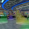 Modern Fitness Space With Graffiti Walls And Colored Floors For Workouts