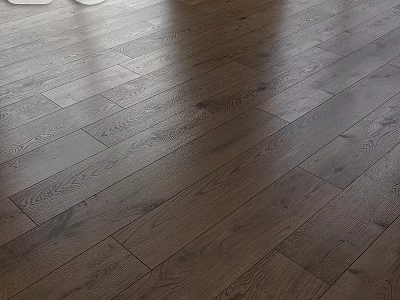 Dark Wooden Flooring Planks With Natural Grain And Polished Surface For Modern Interior 3d model