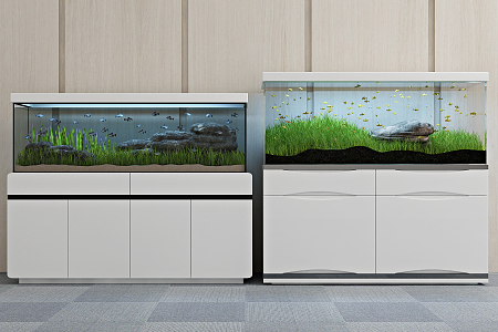 Modern fish tank ecological fish tank living room aquarium 3d model