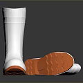 Practical White Rain Boots with Orange Soles as Essential Household Items for Daily Use