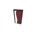 Modern Exterior Doors With Black Red Panels Glass Inserts And Metal Handles