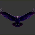 Vibrant Colorful Eagle Flying with Purple and Pink Gradient Wings in Mid Air