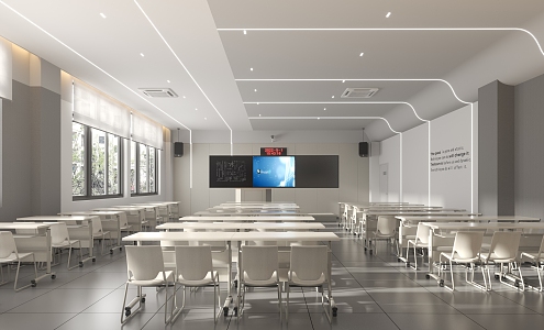 modern classroom 3d model