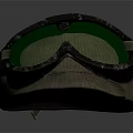 Vintage Hat with Green Lens Goggles Textured Fabric And Adjustable Strap Retro Design