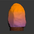 Decorative Ornament Set With Pink Blue Gradient Stone Texture Wooden Base And Illuminated Glossy Surface