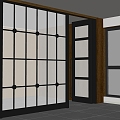 Retro wind glass partition glass door floor-to-ceiling window glass wall industrial wind partition 3d model