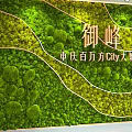 Green Plant Feature Wall with Golden Inscriptions and Curved Lines in Chongqing