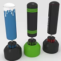Colorful Free standing Punching Bags With Blue Green Black Design And Stable Base For Fitness Training