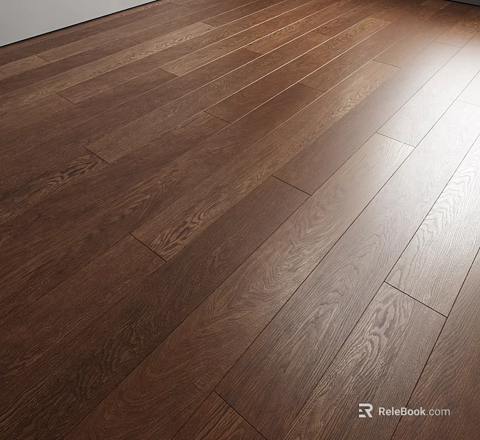 High Quality Dark Brown Wooden Floor With Natural Wood Grain And Smooth Surface 3d model 