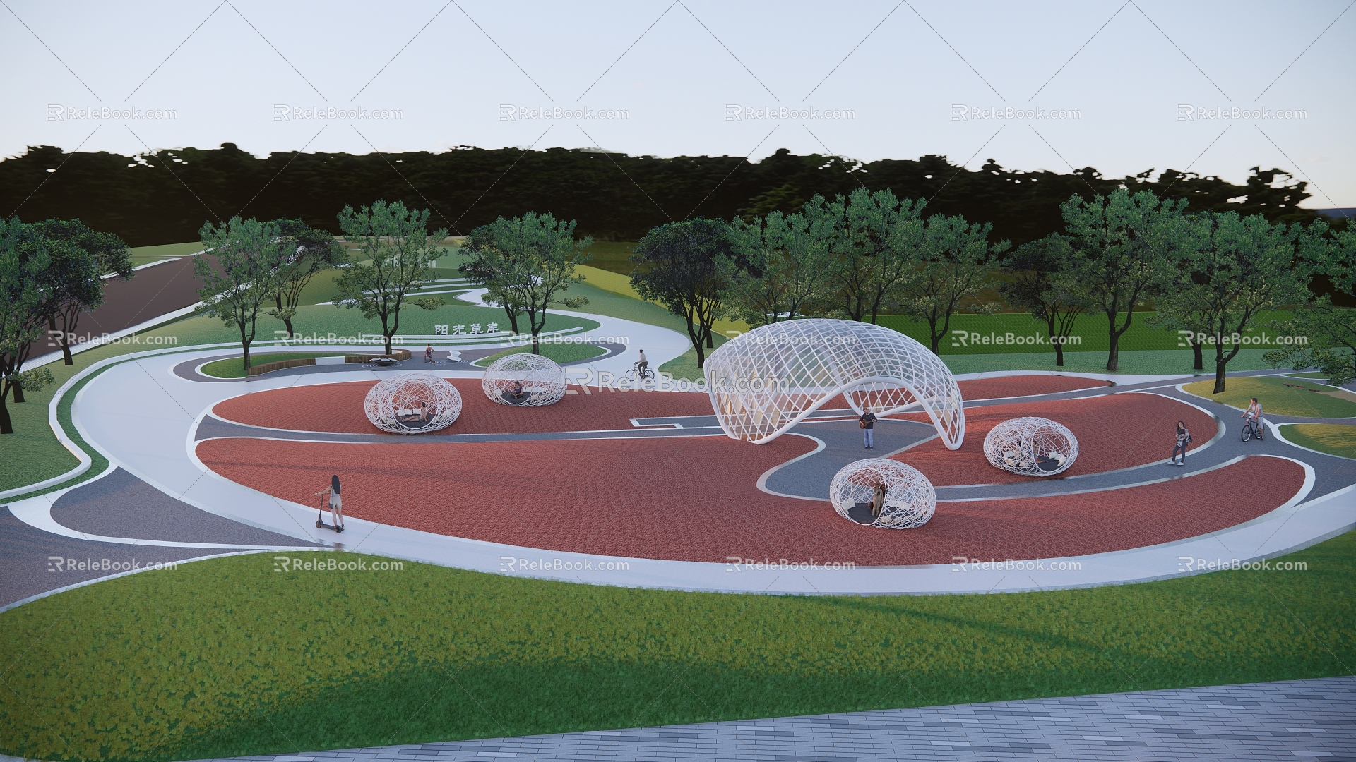 Modern Park Art Curved Surface Park Landscape model