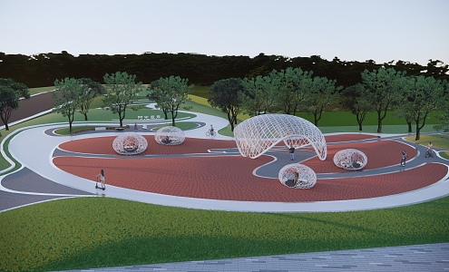 Modern Park Art Curved Surface Park Landscape 3d model