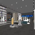 Modern Clothing Store Interior With Mannequins Display Racks And Fashionable Apparel