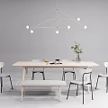 Modern Dining Table and Chair Combination Simple Dining Table and Chair Combination 3d model