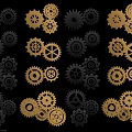 Black and Golden Decorative Gears Collection With Assorted Sizes and Designs