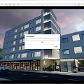 Modern Multi Storey Building With Glass Facade Trees And Evening Sky View