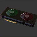 High Performance Graphics Card With Dual Fans Blue LED Lighting And Black Design