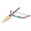 Decorative Brown Bow Design With Green Accents And Golden Arrow Purple Fletching