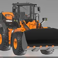 Modern Utility Loader With Orange Black Color Large Front Bucket And Big Tires