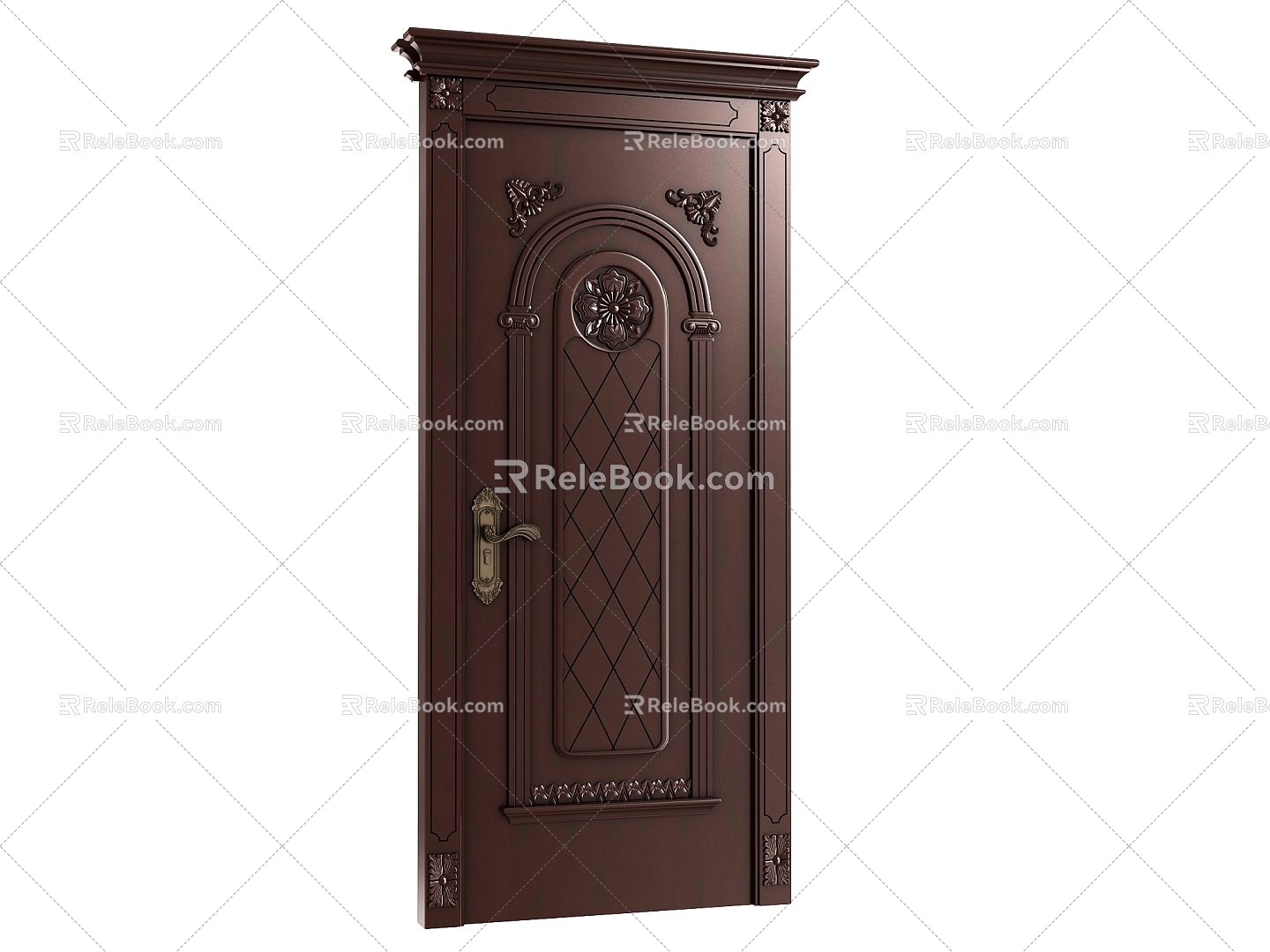 European-style entrance door security door iron door carved 3d model