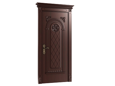 European-style entrance door security door iron door carved 3d model