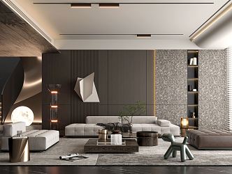 modern living room 3d model