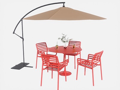 Modern Outdoor Table and Chair Combination Outdoor Iron Table and Chair Sunshade Umbrella model