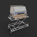 Hospital Ward Neonatal Incubator on Mobile Stand with Transparent Cover and Wheels